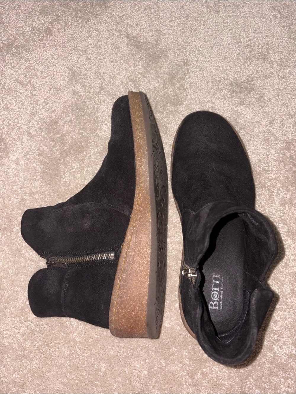 Born Women’s Black Suede Side-Zip Ankle Boots